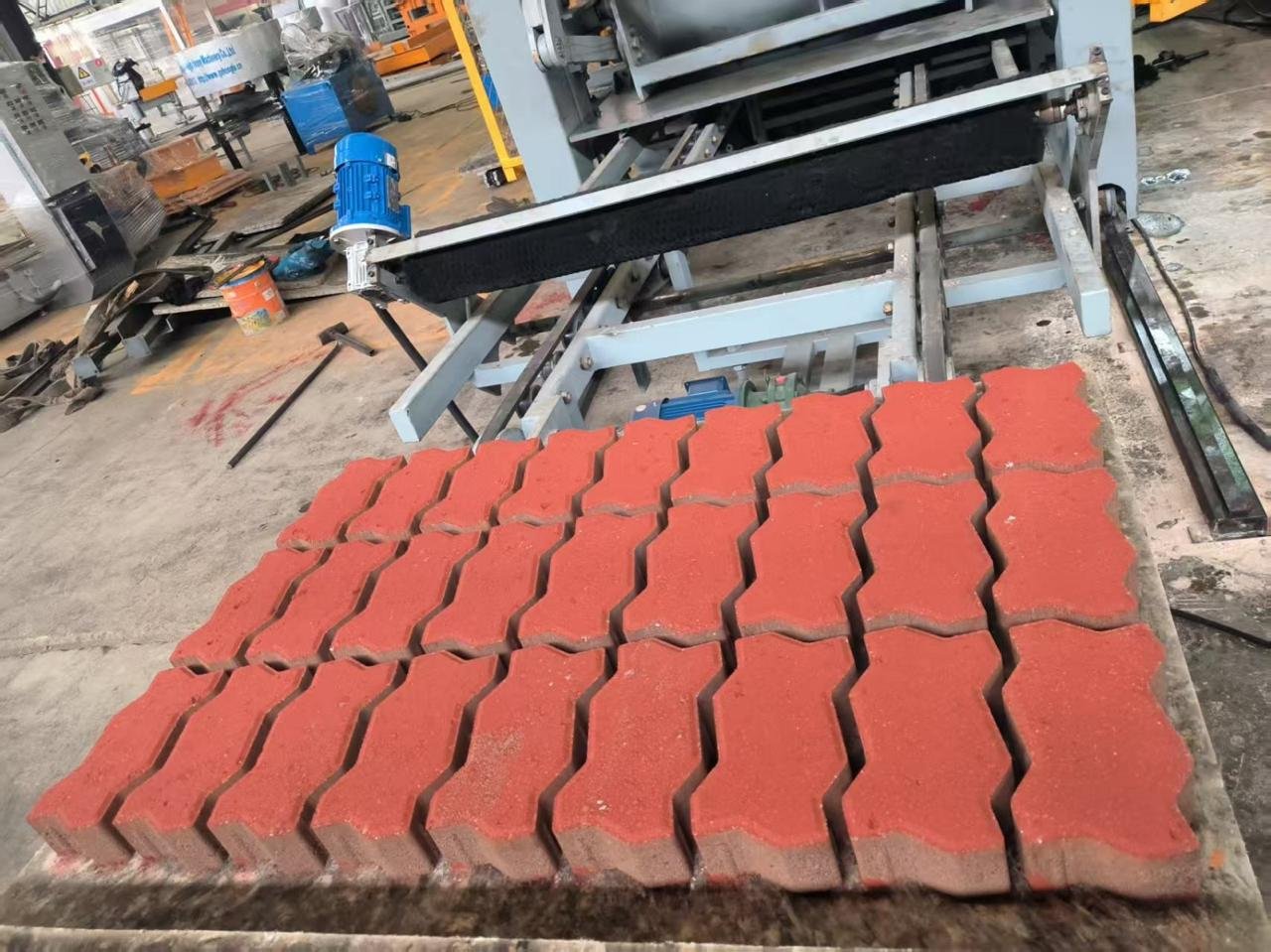 Concrete blocks loading onto truck